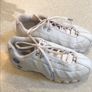 K-Swiss white athletic shoes